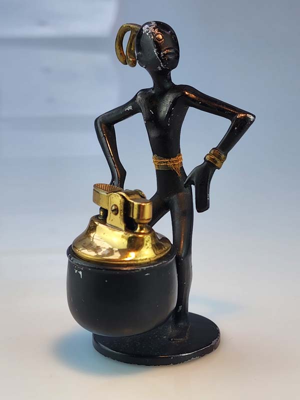 Vintage table lighter African lady