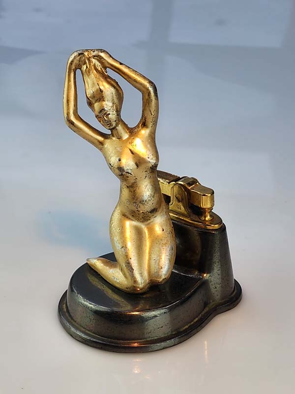Vintage table lighter African lady