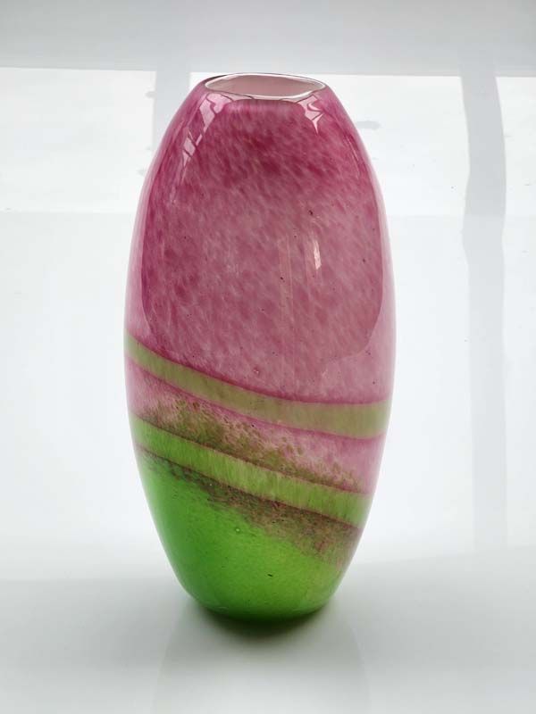Pink &amp; Green Vintage Glass Vase