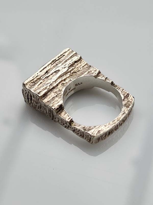 Danish Silver KVA KNUD V Andersen Modernist Brutalist Ring