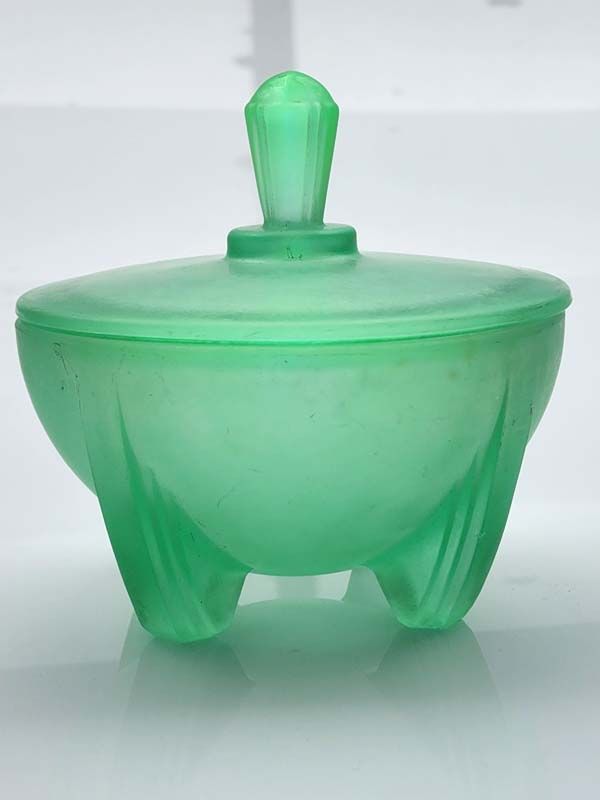 Glass: Uranium Art Deco Glass Bowl