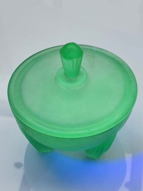 Glass: Uranium Art Deco Glass Bowl