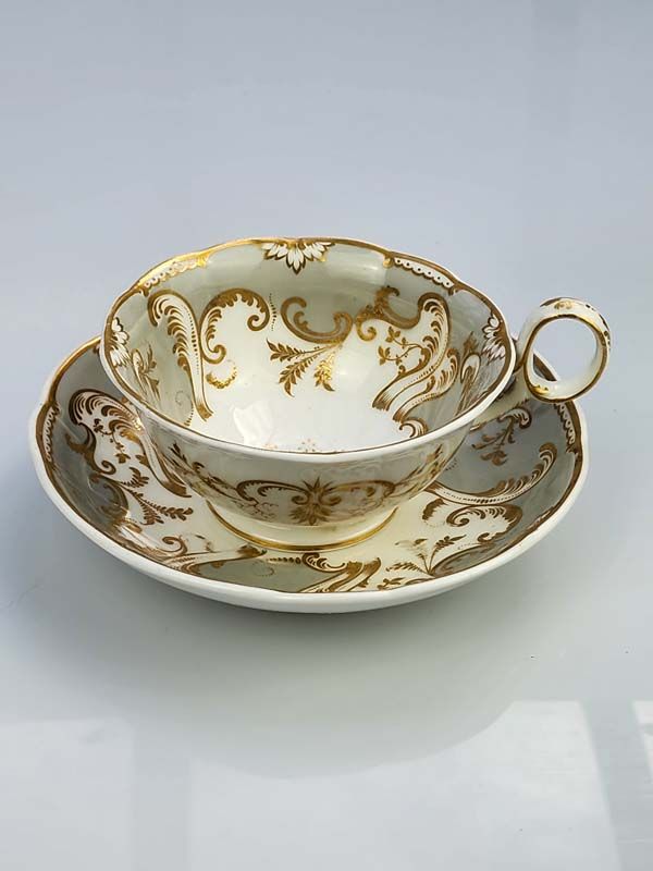 Gilded Antique English Cup and Saucer
