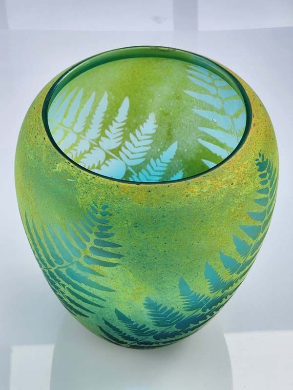 Glass: Garry Nash Fern Glass Vase