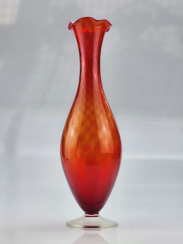 Vintage vase, red/orange