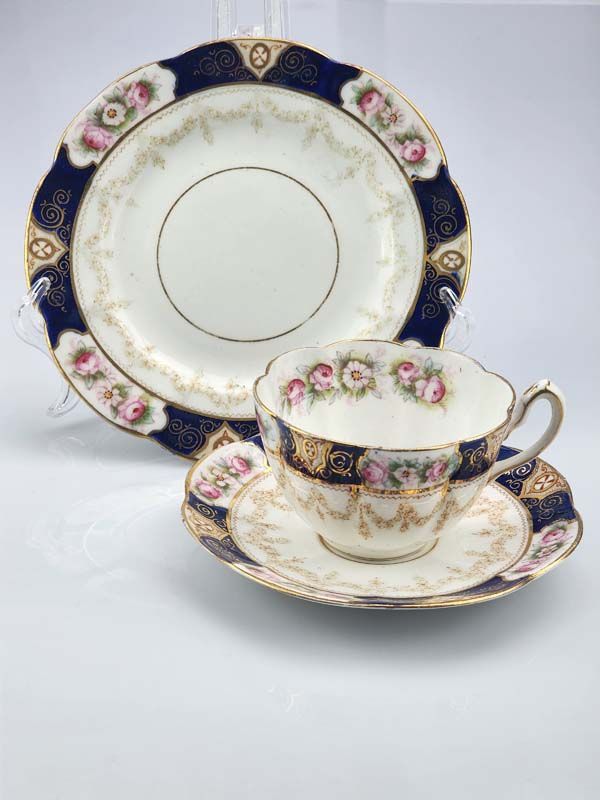 Antique Trio, flowers &amp; gilt