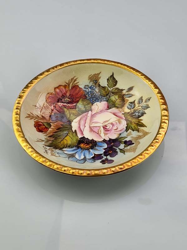 China & Ceramics: Aynsley - Yellow Rose on Green Trio