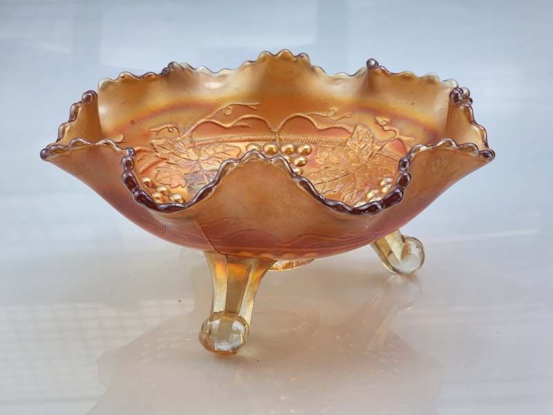 Fenton Carnival Glass Footed Dish