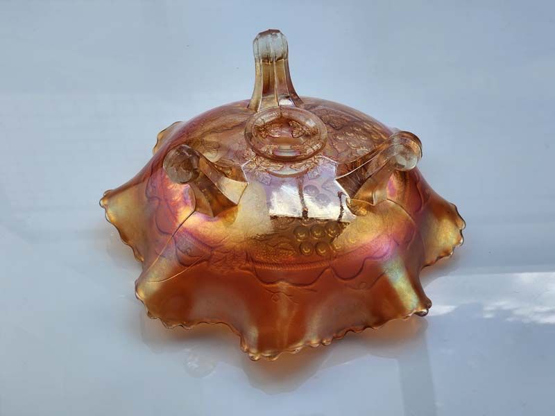 Carnival Glass: Carnival Glass Footed Dish