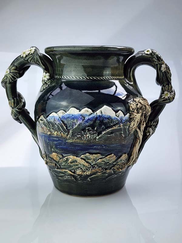 Dovedale pottery large double handled vase
