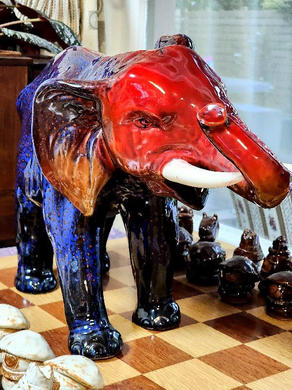 China & Ceramics: Sung Flambe large Elephant