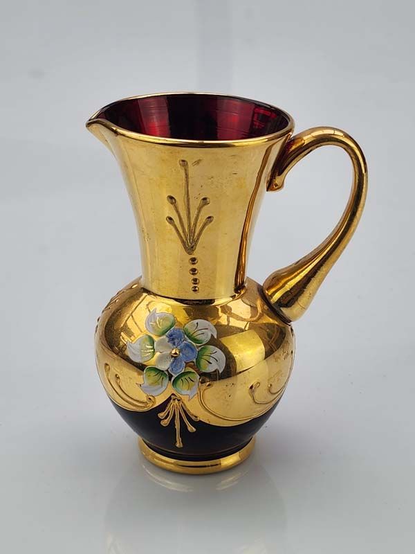 Deep red Venetian glass vase