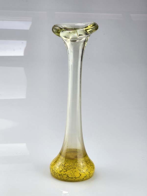 Yellow Art glass vase