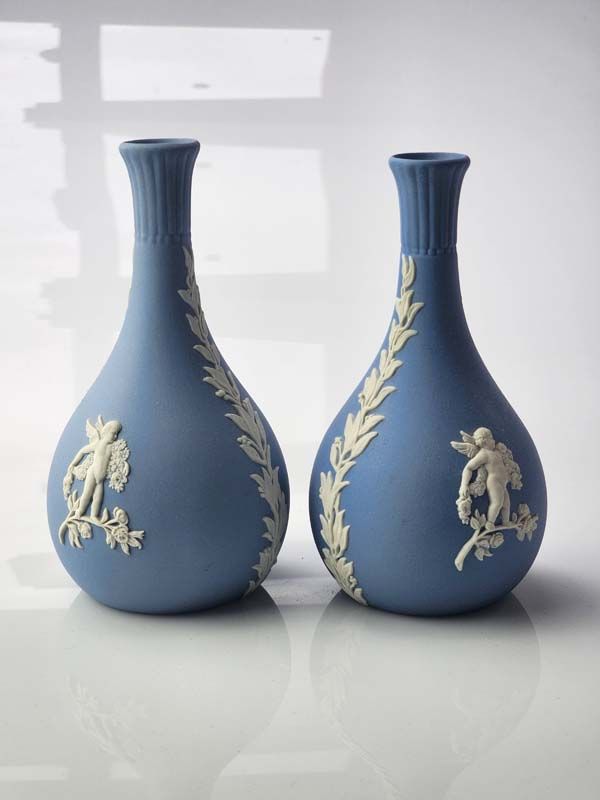 Pair of Wedgwood Jasper Vases
