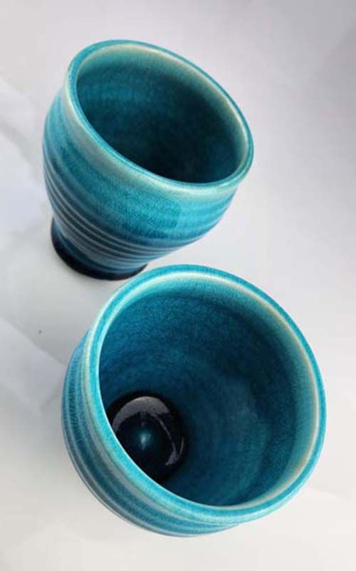 - Signed studio pottery: Tony Sly - Beakers