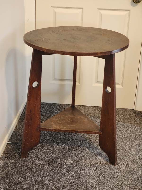 Art Nouveau Oak Cricket Table