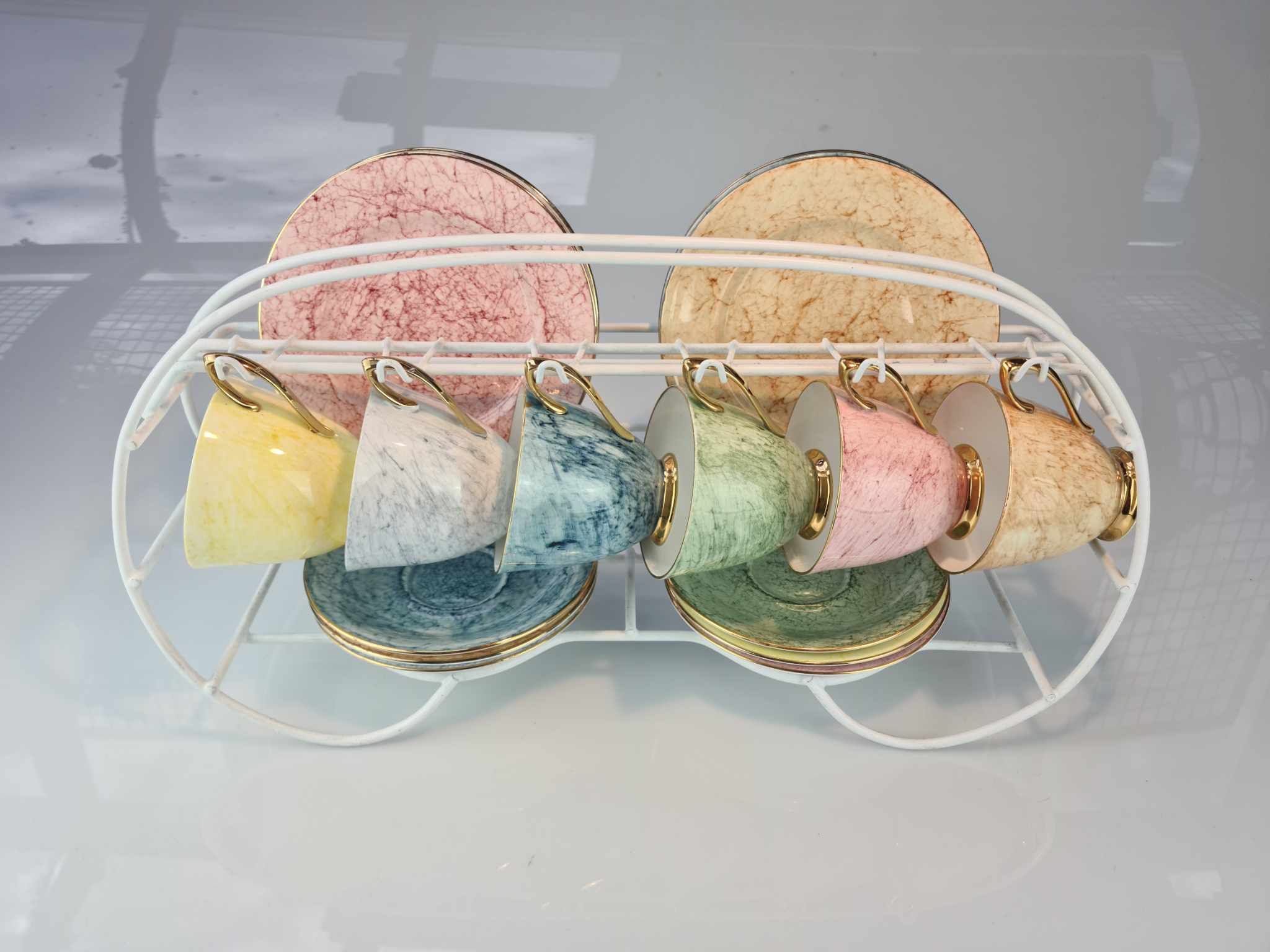 Six beautiful Royal Albert Gossamer trios.