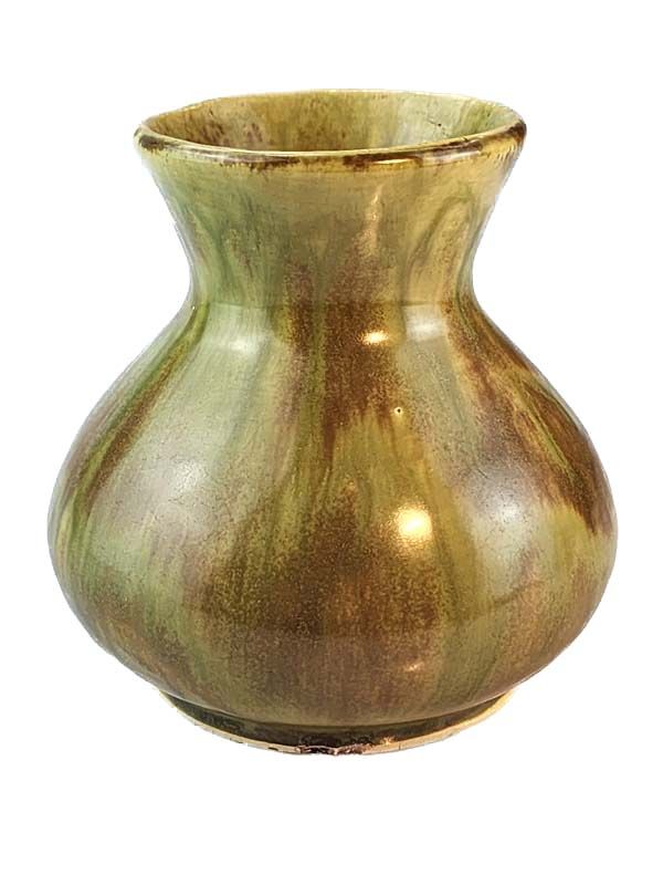 Crown Lynn Ambrico green/brown vase