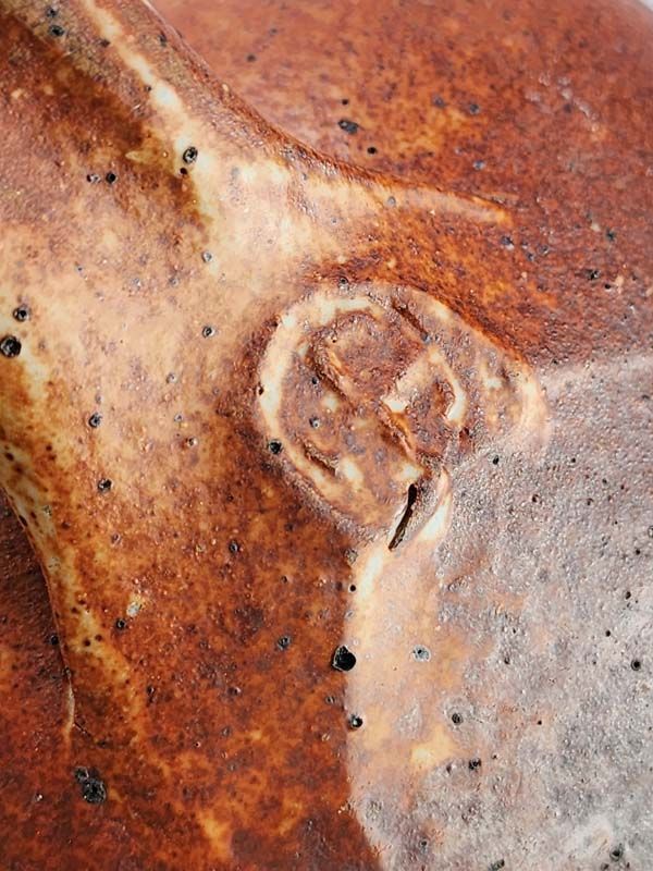 - Signed studio pottery: Andrew Van der Putten - Shino Bottle