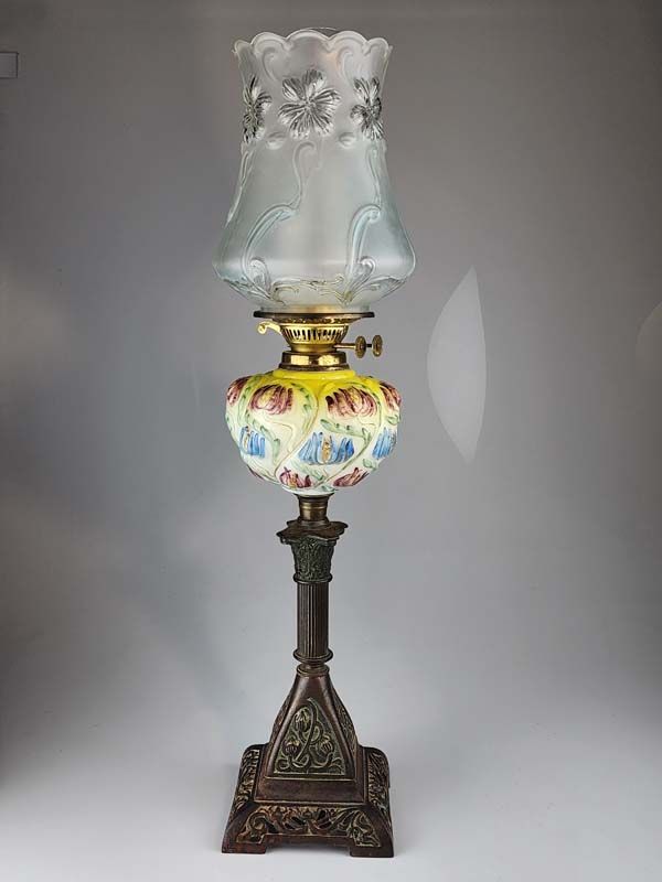 Superb Art Nouveau Kerosene Lamp