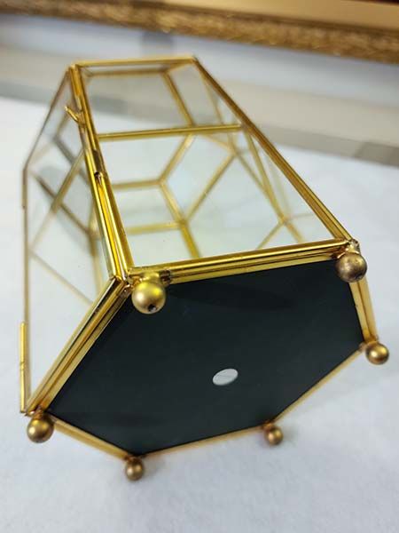 Curios: Brass glass display cabinet