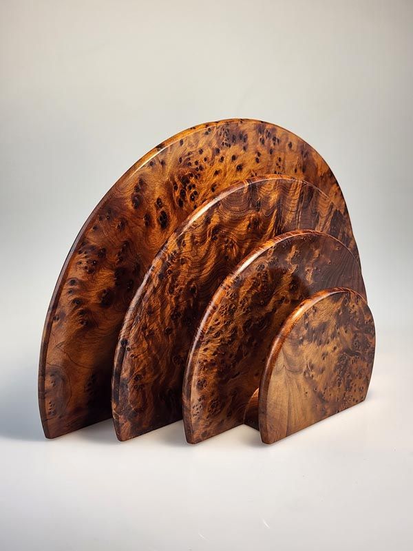 Bur wooden letter rack / bookend