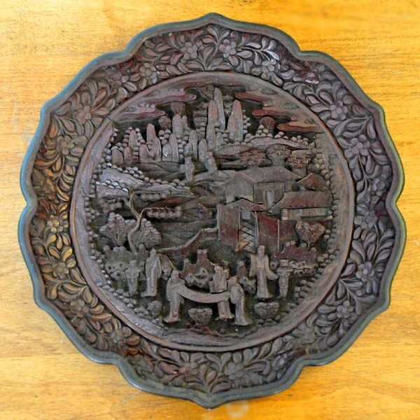 Chinese cinnabar plate