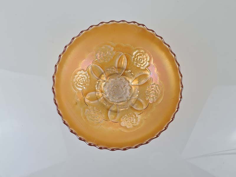 Carnival Glass Double Stem Rose Bowl