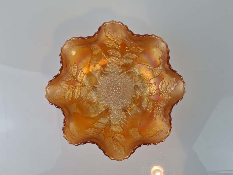 Carnival Glass Bowl Stag and Holly