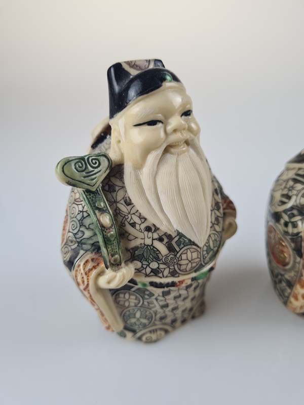 Asian items: Chinese Fu Lu Shou Figurines