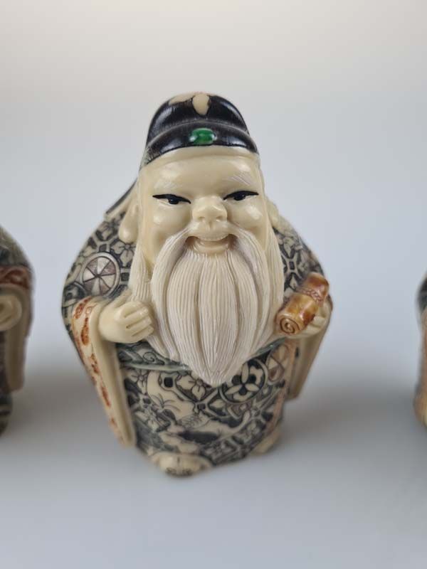 Asian items: Chinese Fu Lu Shou Figurines