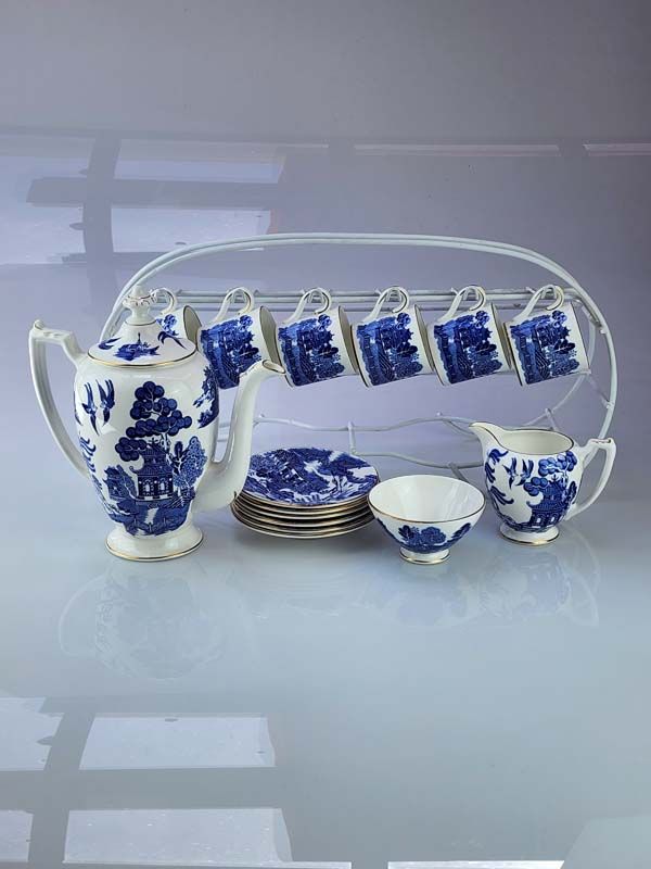 Coalport Blue Willow Coffee Set