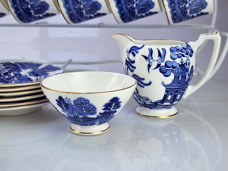 China & Ceramics: Coalport Blue Willow Coffee Set