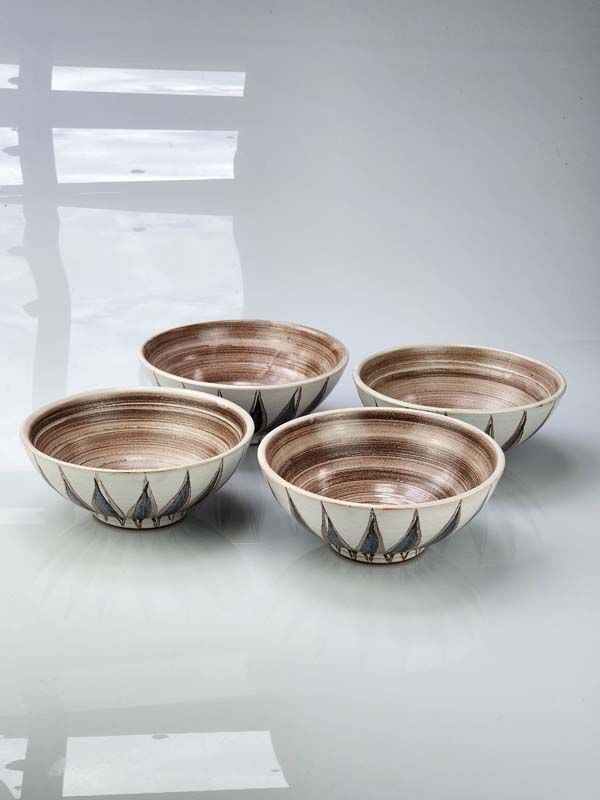 Hanmer pottery bowls (four)