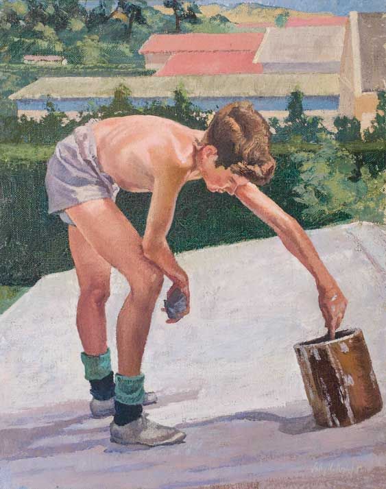 Holiday Job oil painting, John Knight