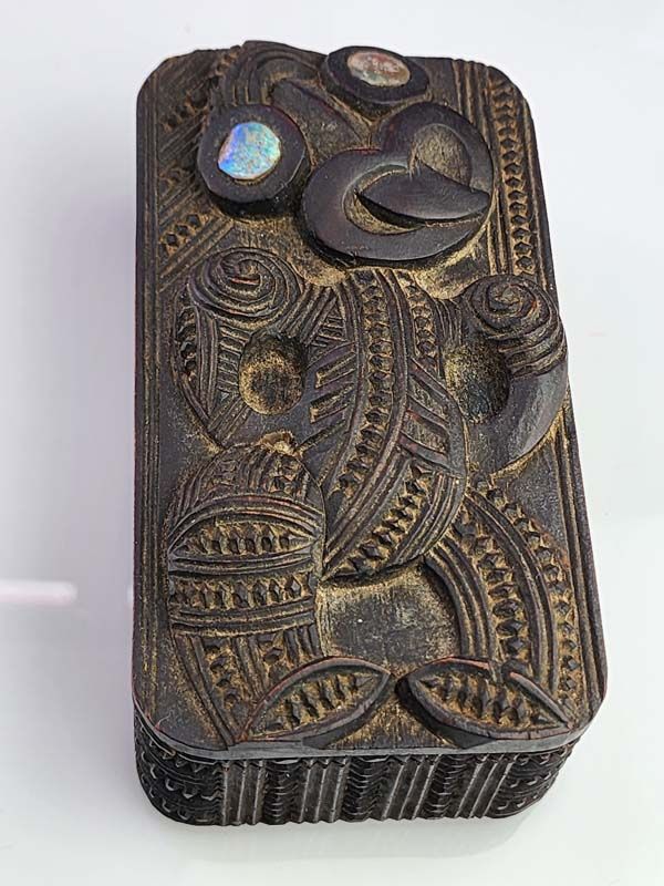 Wooden items: Maori Tiki Carved Box