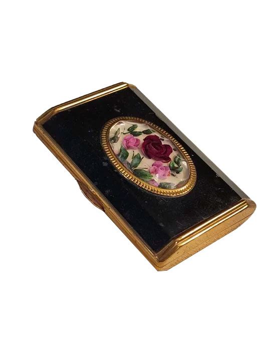 Melissa England Powder Compact with Flowers
