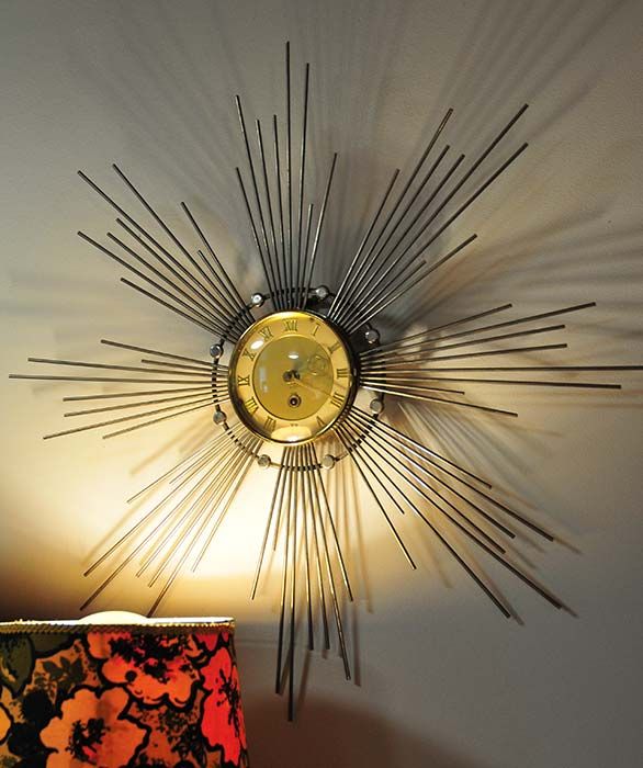 Mid-century star sunburst clock