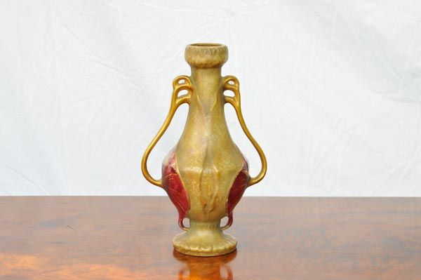 Amphoric Vase, gold and plum colour