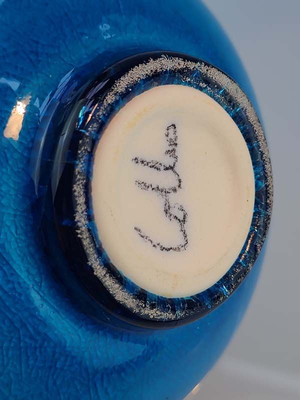 - Signed studio pottery: Peter Collis Blue Vase
