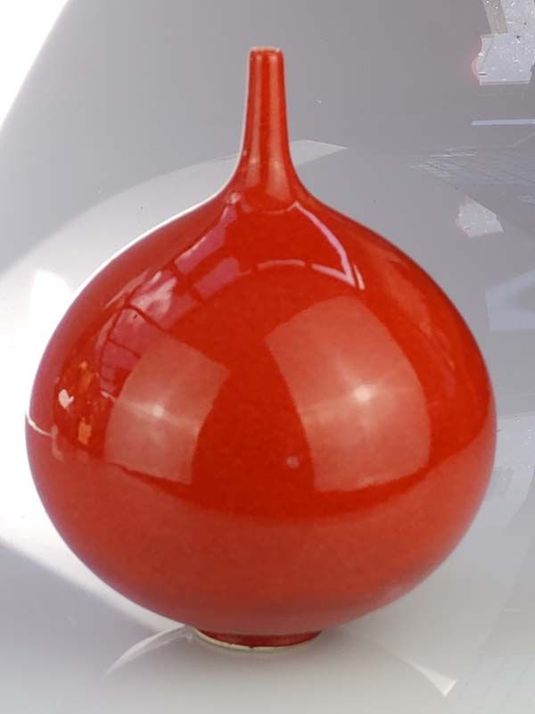 NZ Pottery: Peter Collis Red Vase