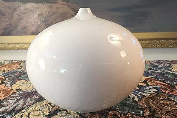 Peter Collis White Orb Vase
