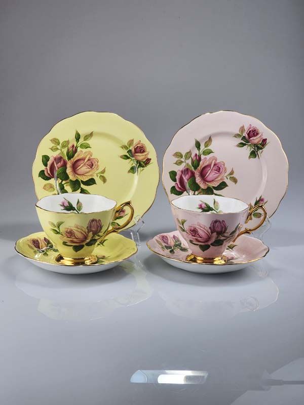 China & Ceramics: Royal Albert - 2x English Beauty trios