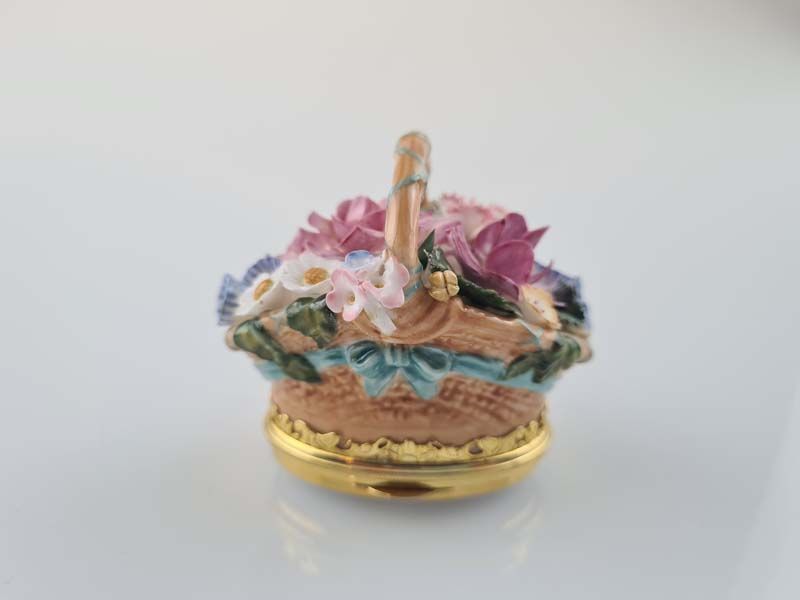 Royal Crown Derby - Floral Basket Lidded Trinket Box