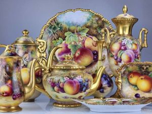 Royal Worcester fruit patterned porcelain