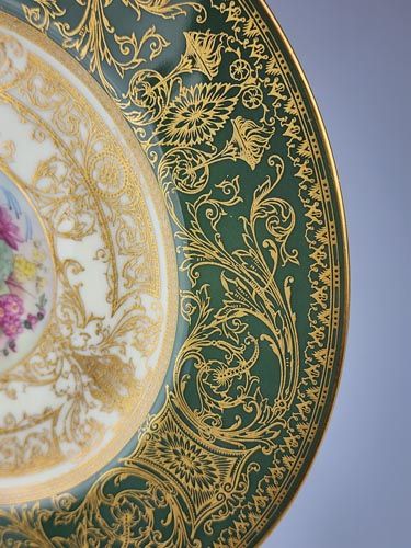China & Ceramics: Royal Worcester Plate - Green Flower