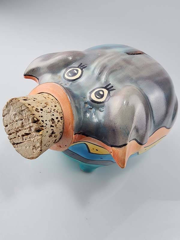 Teal Ceramics Pig Money Box