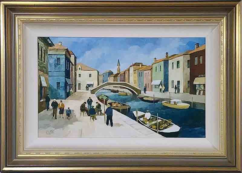 Tom Esplin oil painting for sale, Mending the Nets