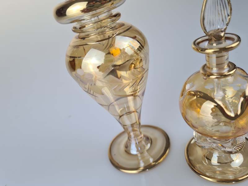 Glass: Two Egyptian glass perfume bottle