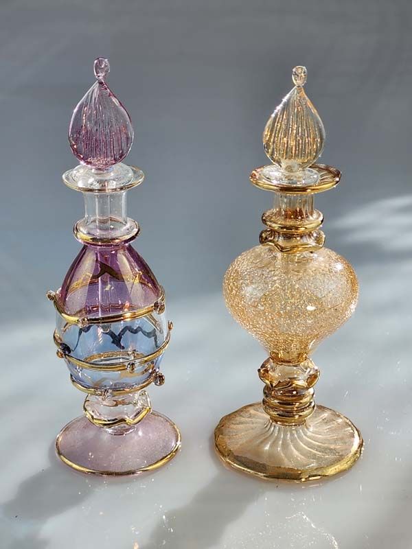 Two Venetian glass perfume bottle